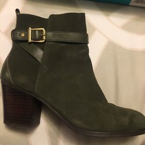 Olive Suede C.Wonder classic moto booties